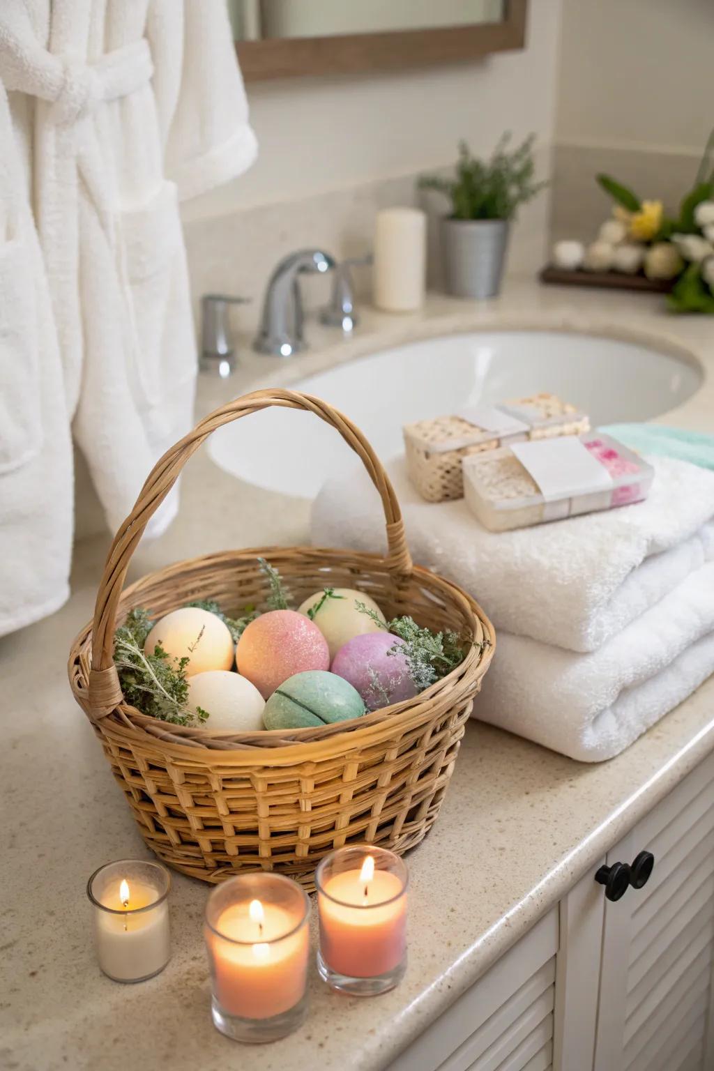 A spa-inspired Easter basket designed for ultimate relaxation.