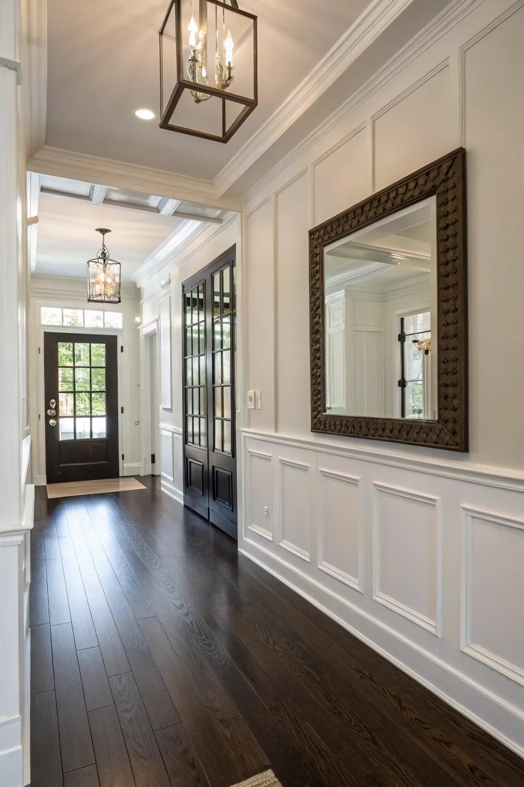 Wainscoting provides a timeless elegance to any entrance.