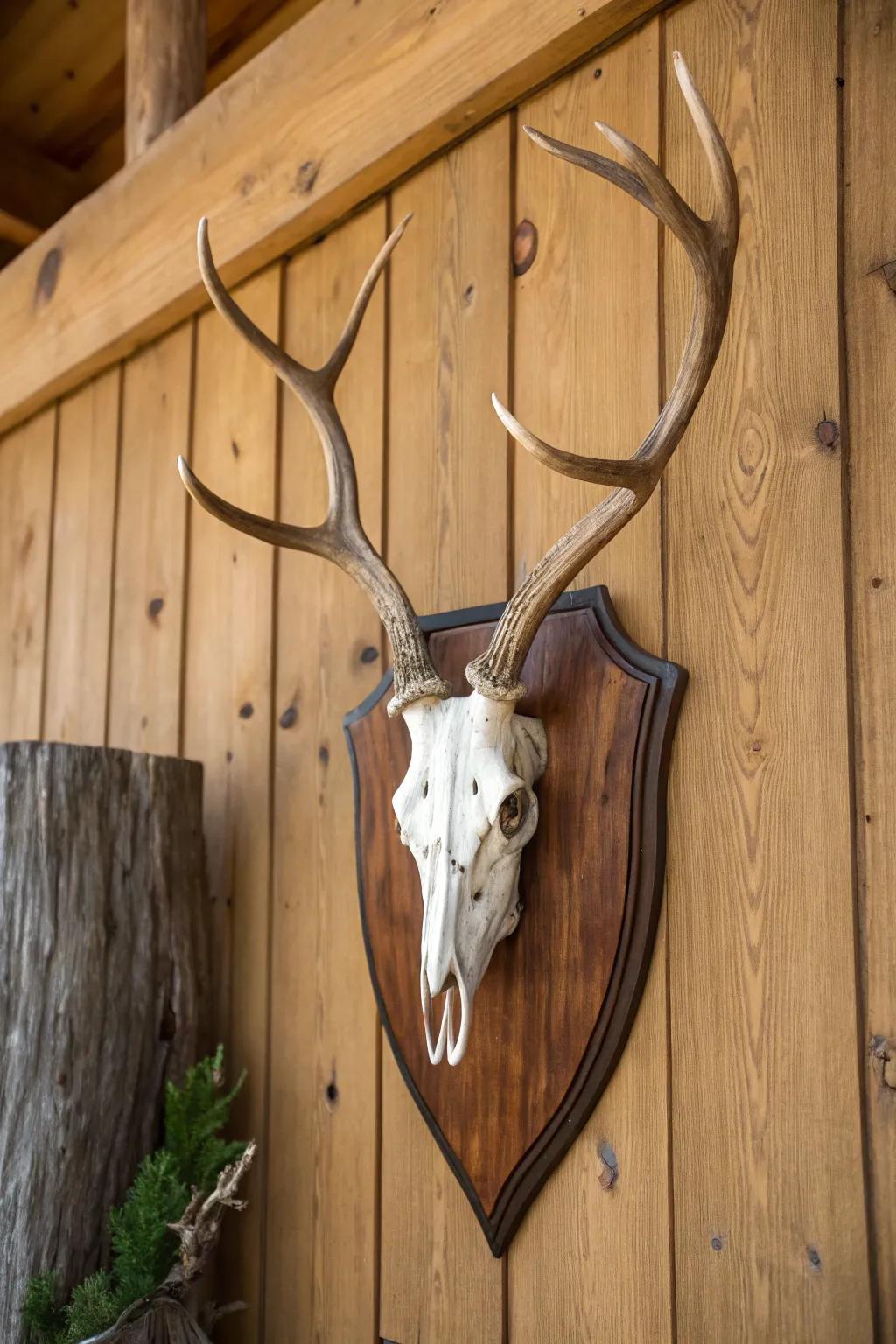 Rustic wood panels infuse your display with warmth and personality.