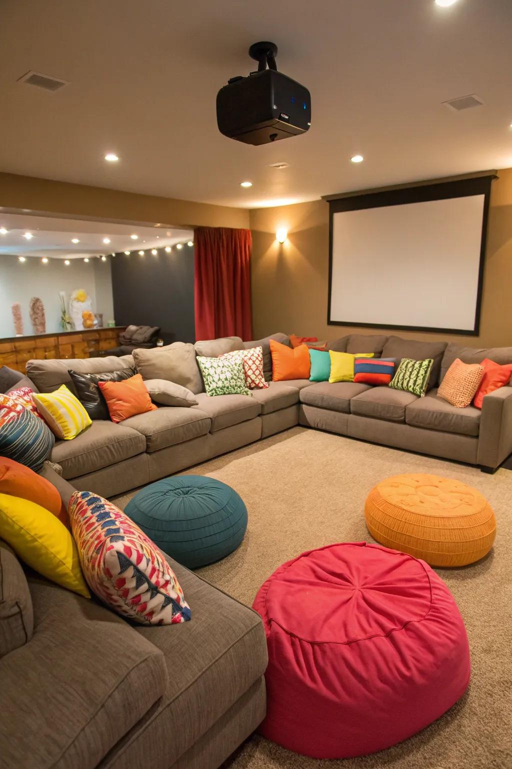 Lush seating arrangements designed to foster relaxation and togetherness.