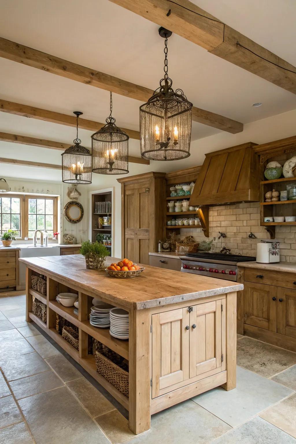 A farmhouse kitchen that is warm and open to everyone.