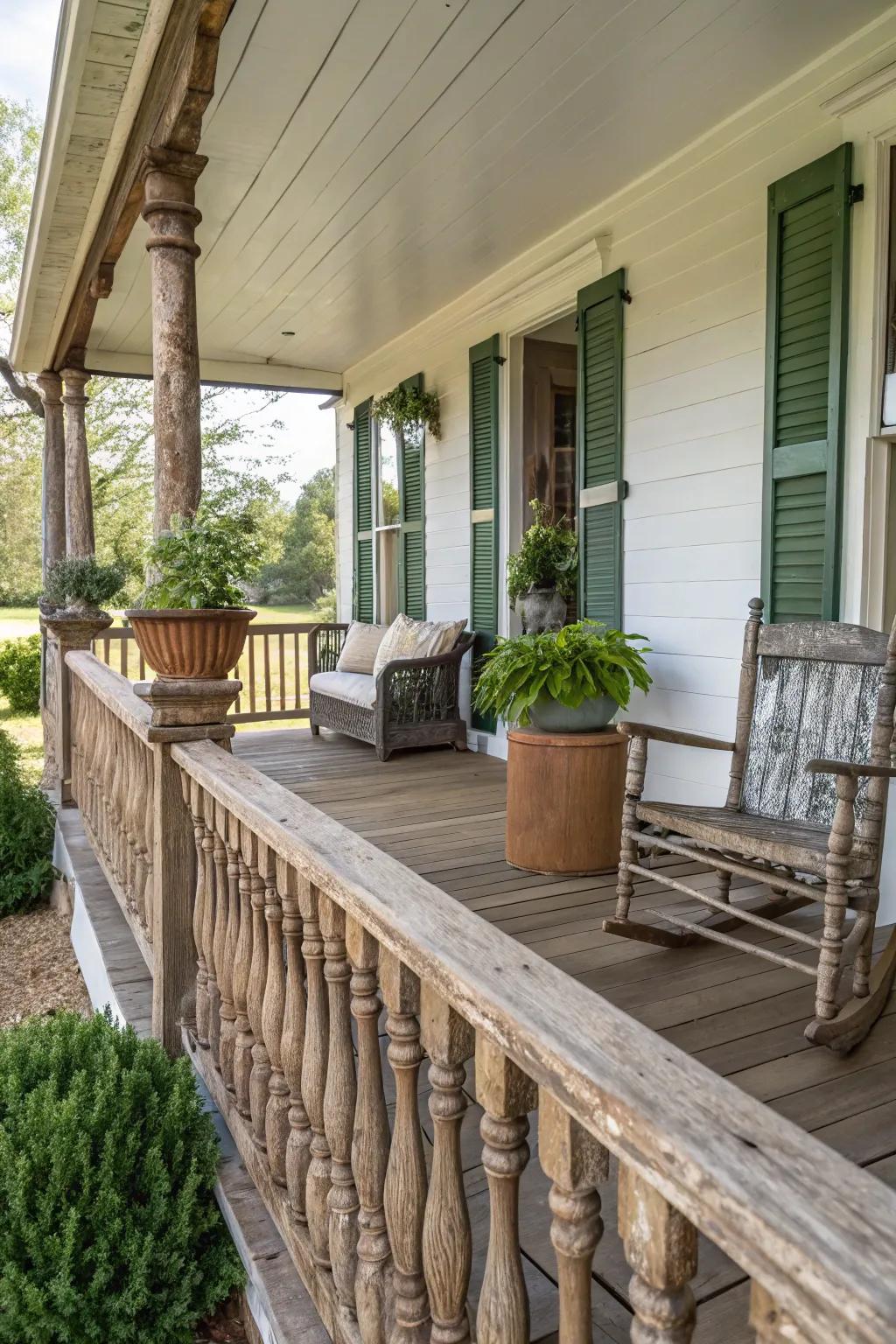 An ageless option: Traditional wood spindle railing.