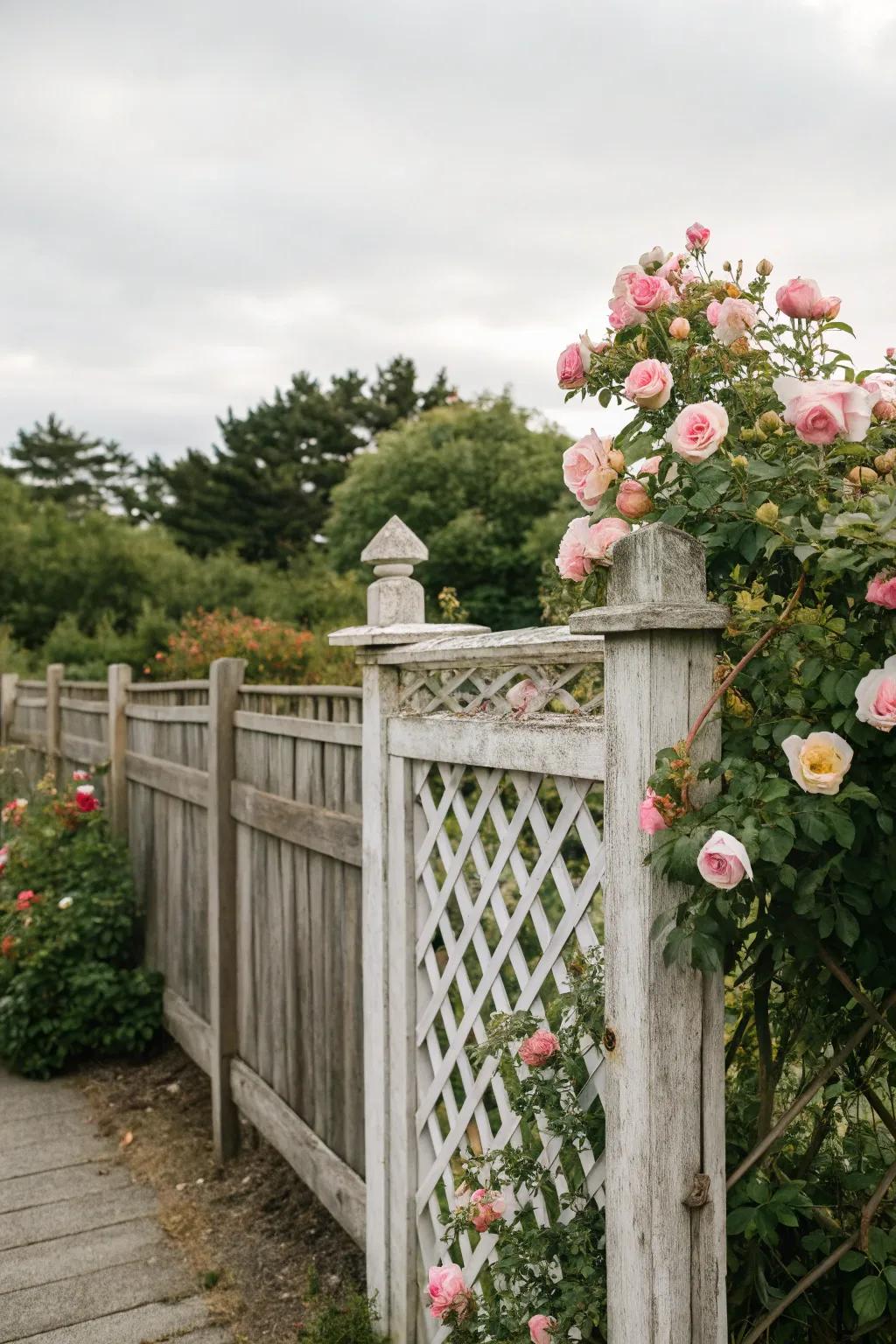 Lattice toppers add elegance and provide a perfect climbing space for plants.