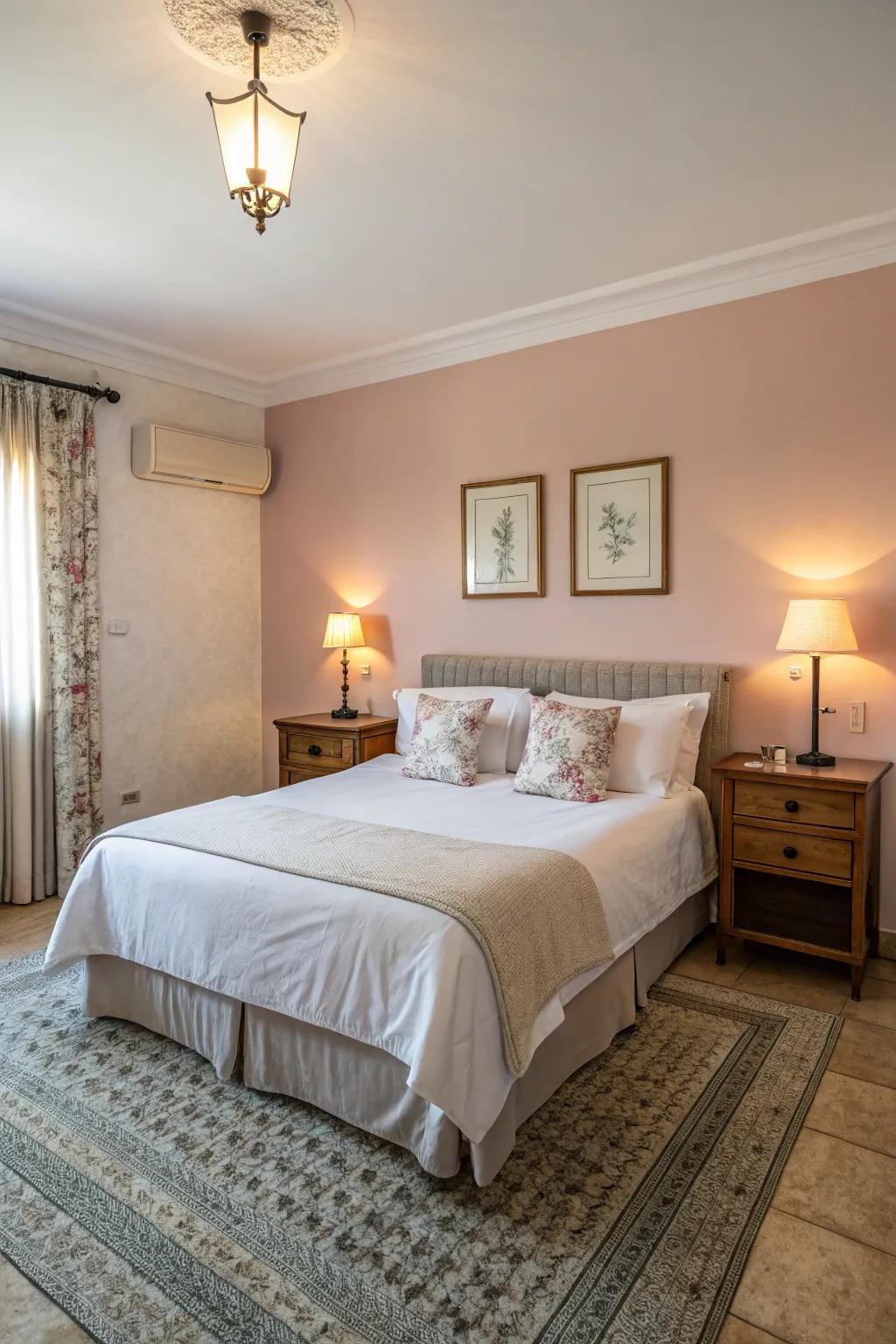 Bedroom symmetry enhances balance and harmony.