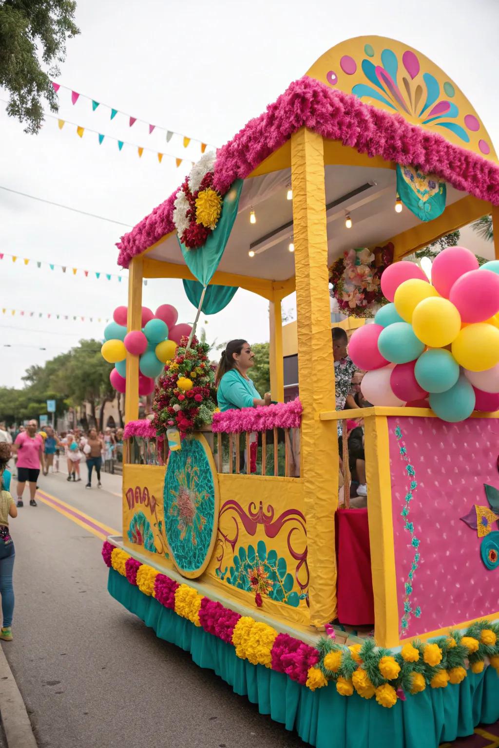 A celebration cart overflowing with vibrant and bold colors.