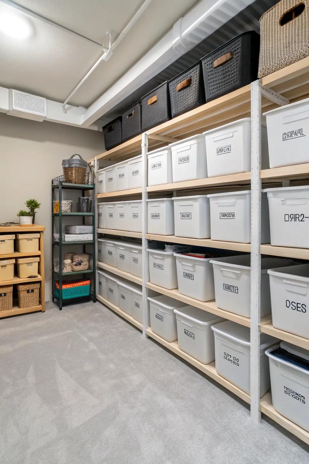 Transform your crawl space into a well-organized storage area.
