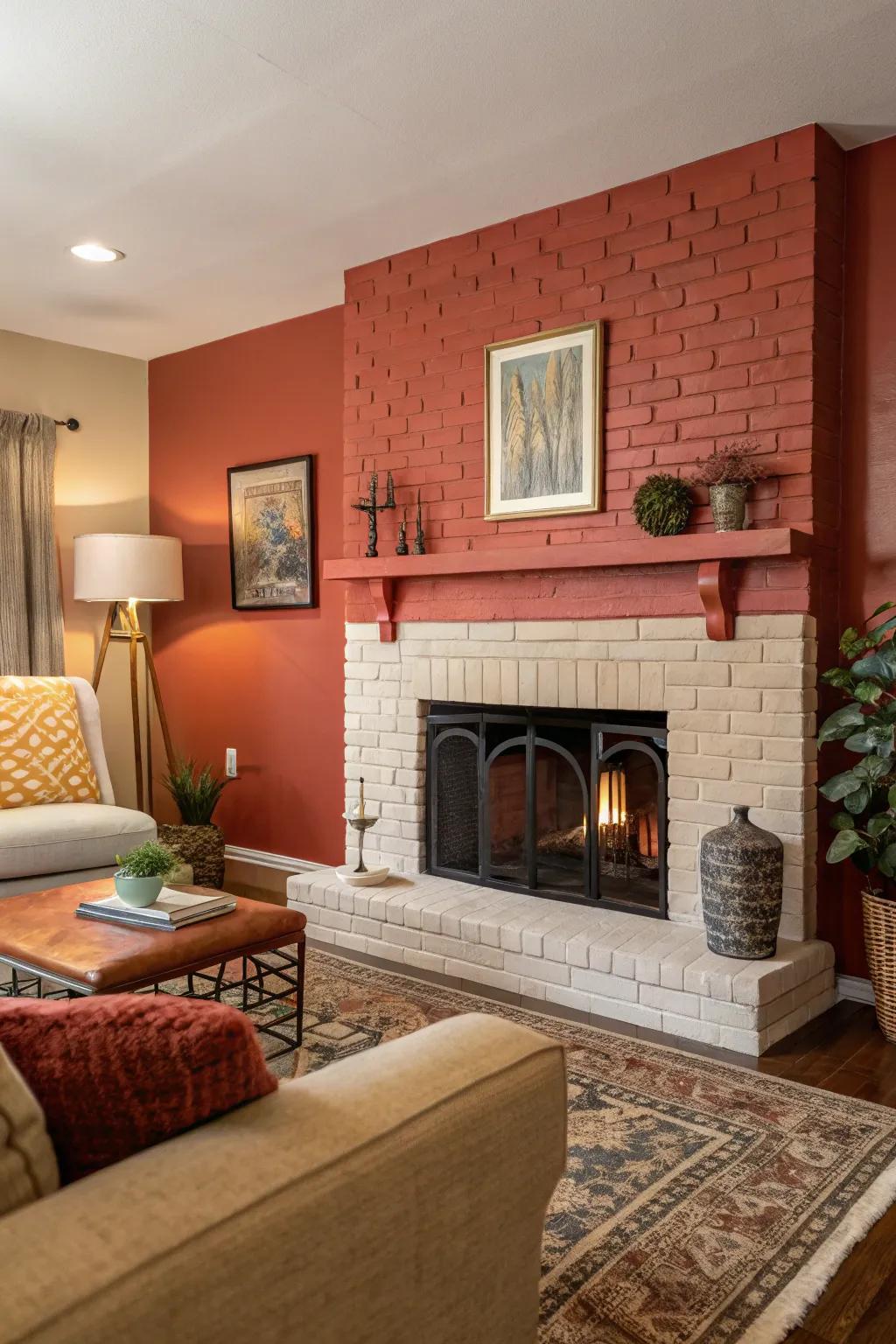 A striking color injection can completely revitalize your fireplace.