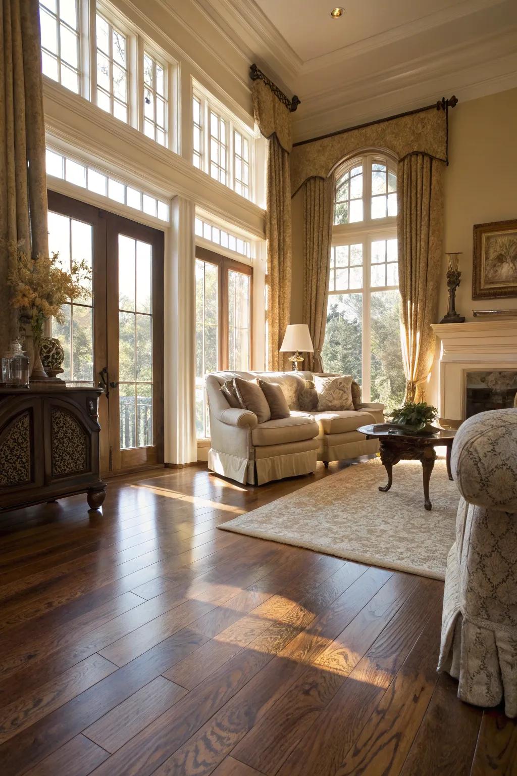 Enduring grace with maple hardwood floors.