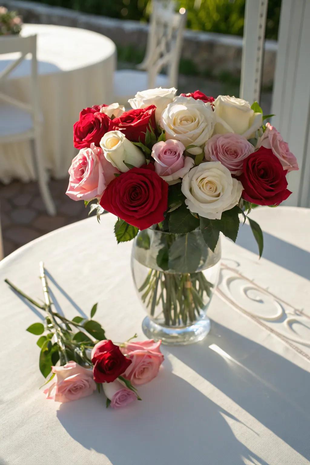 A traditional rose display offering an enduring Mother's Day present.