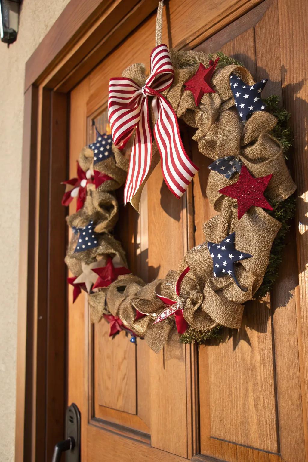 A quintessential stars and stripes decoration featuring a countryside allure.