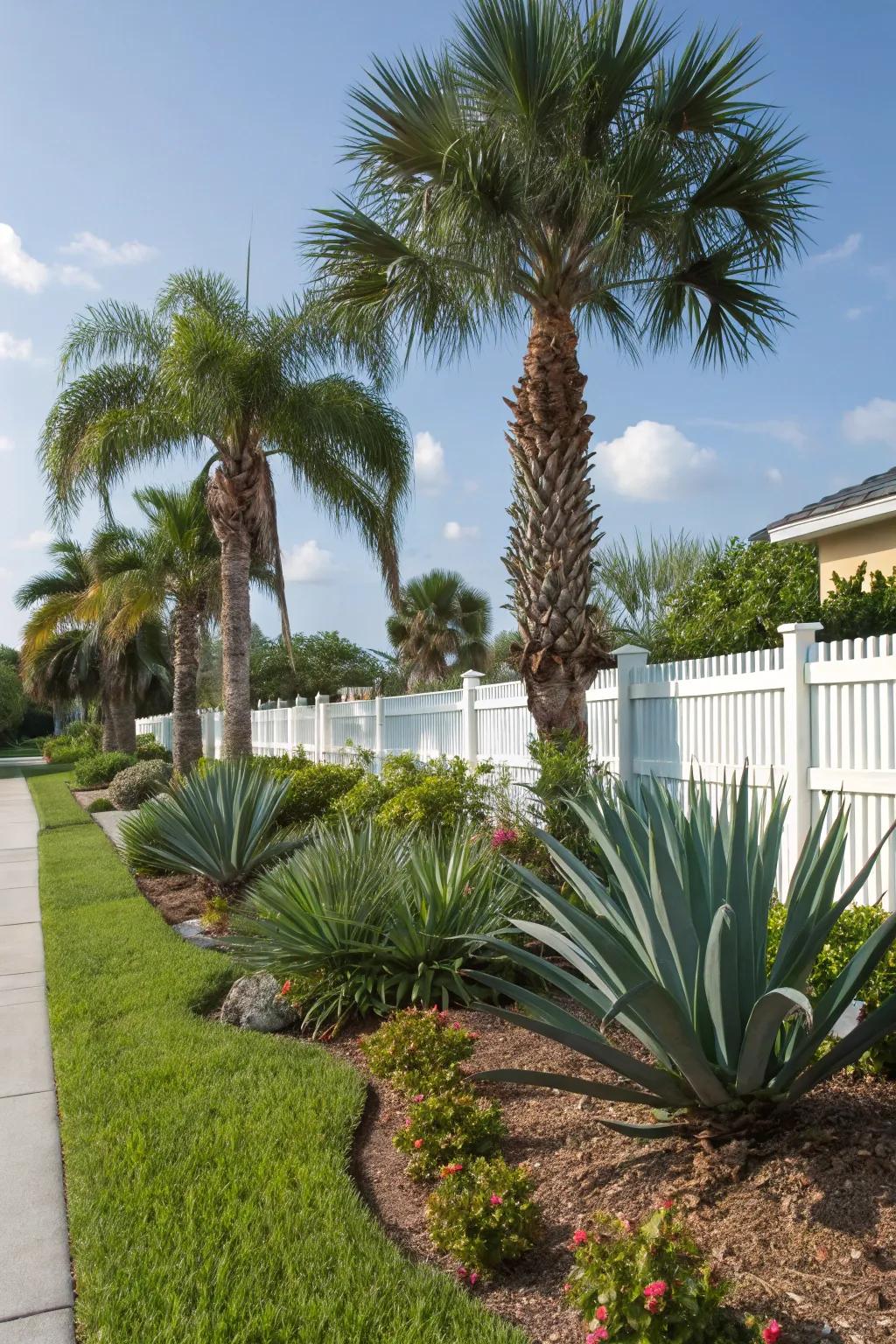 Tropical plants give your front yard a bit of paradise.