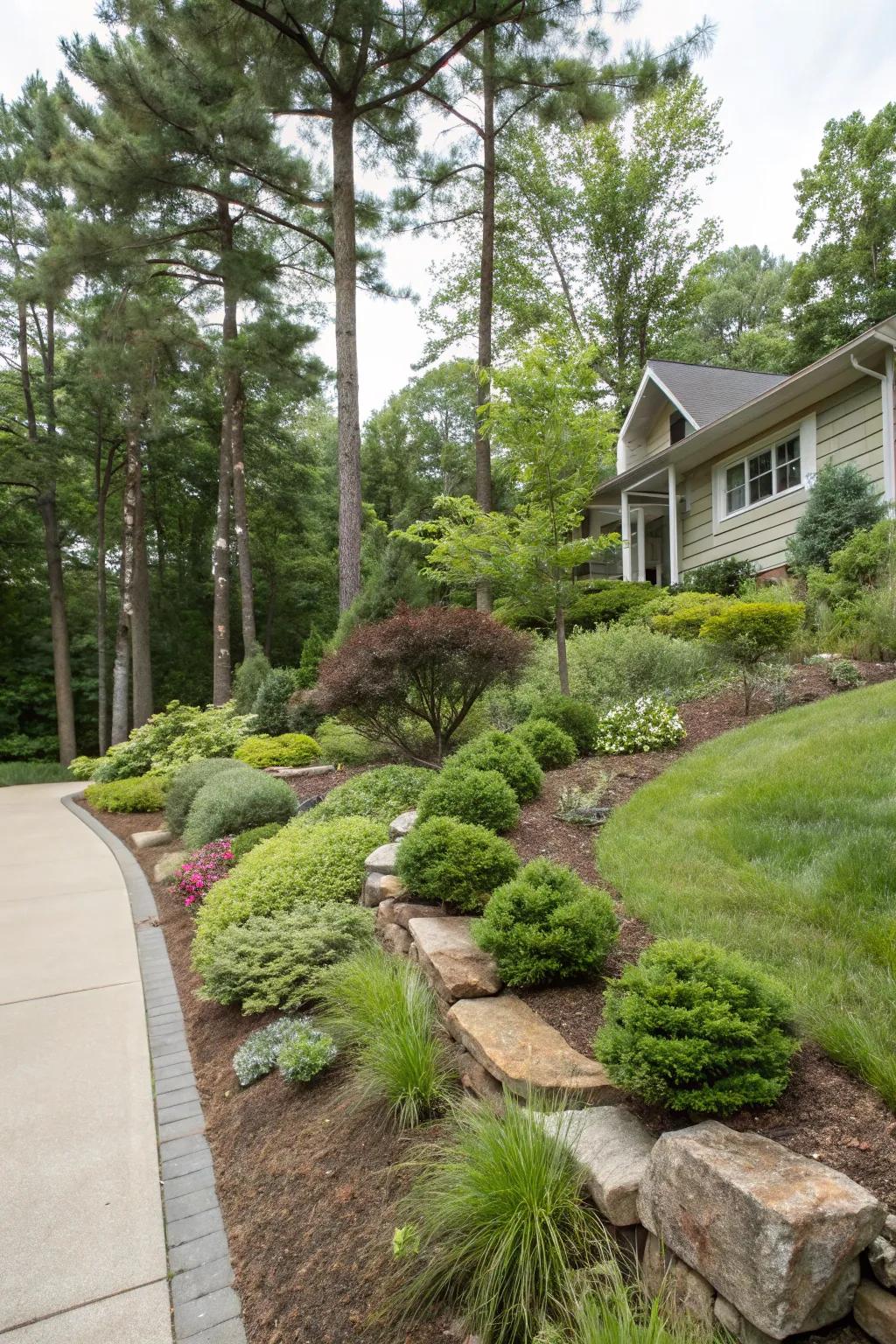 Layered plants result in an attractive, textured presentation.
