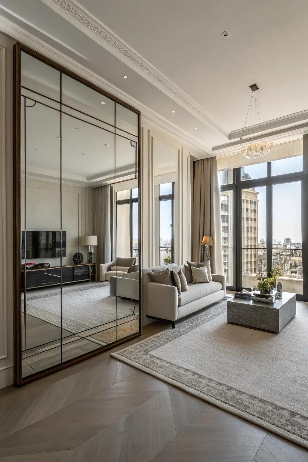 Floor-to-ceiling mirrors are fantastic for enhancing the perception of space.