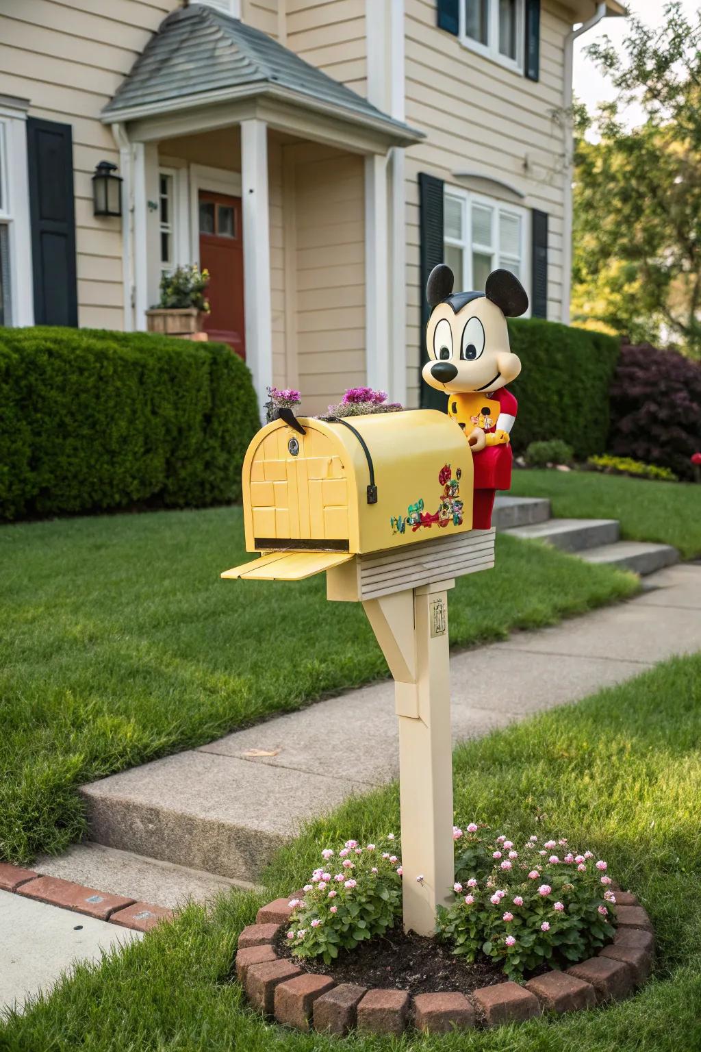 A fun mailbox inspired by a well-known animated personality.