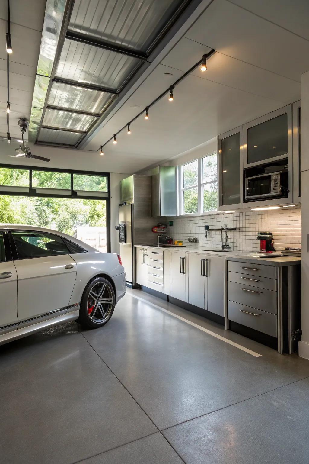 A balanced integration of automotive and cooking elements.