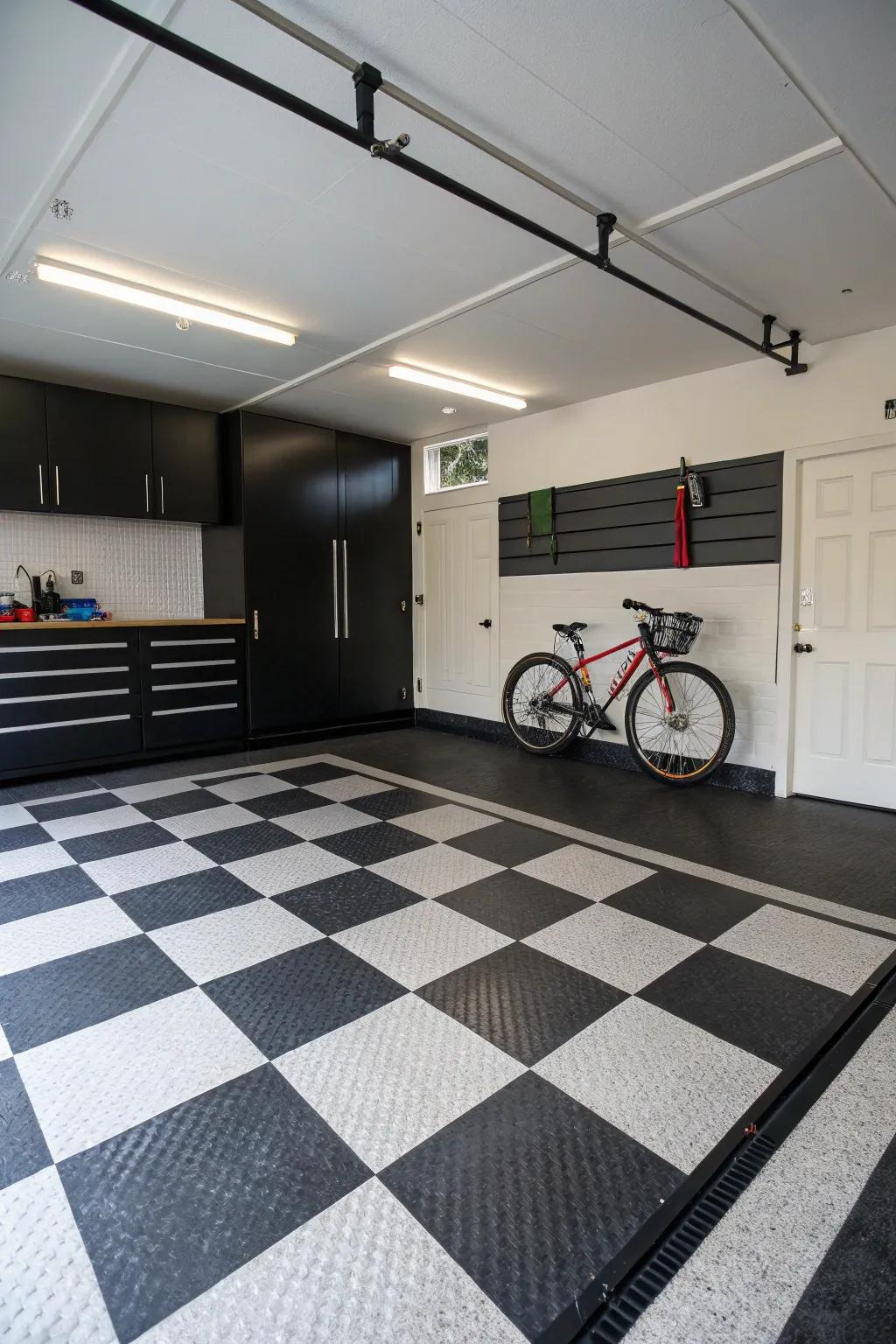 Monochrome designs for a stylish, up-to-date garage.
