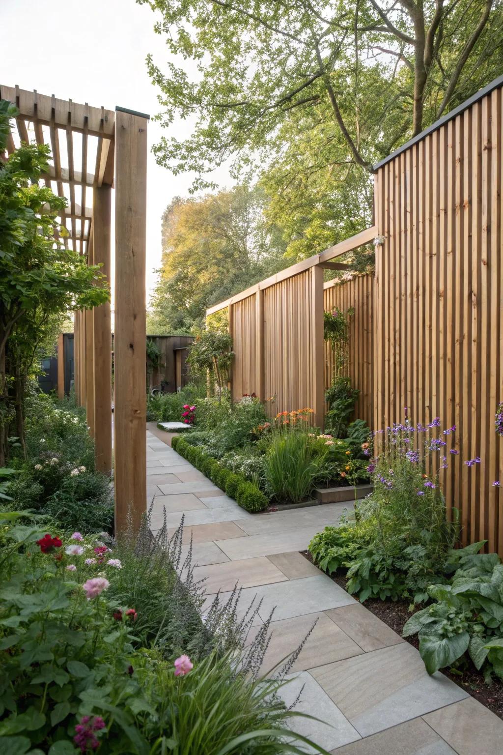 Timber panels remain a consistently appealing option for garden privacy.