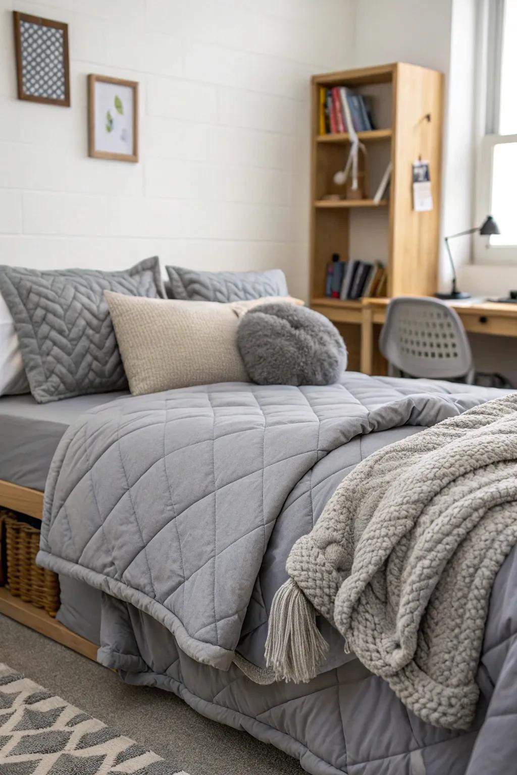 Incorporate diverse textures for an inviting and snug bed.