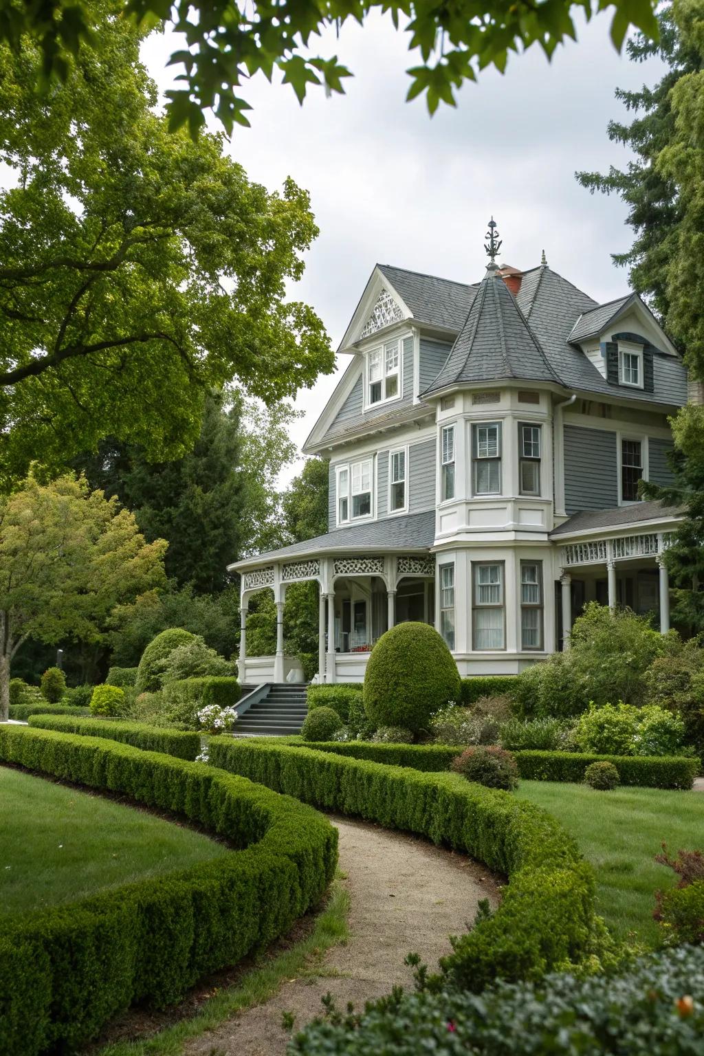 A Victorian home reimagined with a modern grey palette.