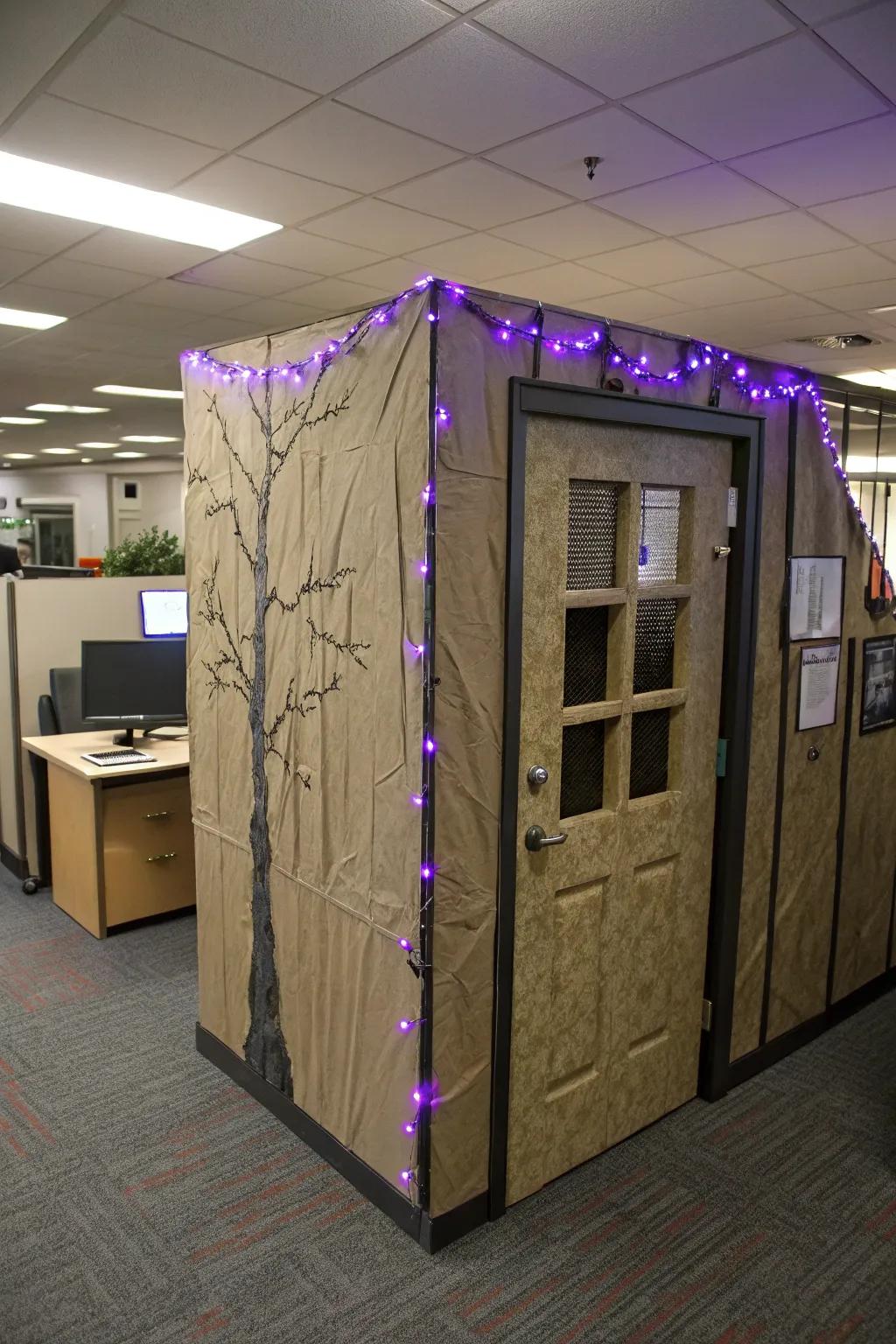 Achieve an eerie abode effect in your cubicle utilizing straightforward materials.