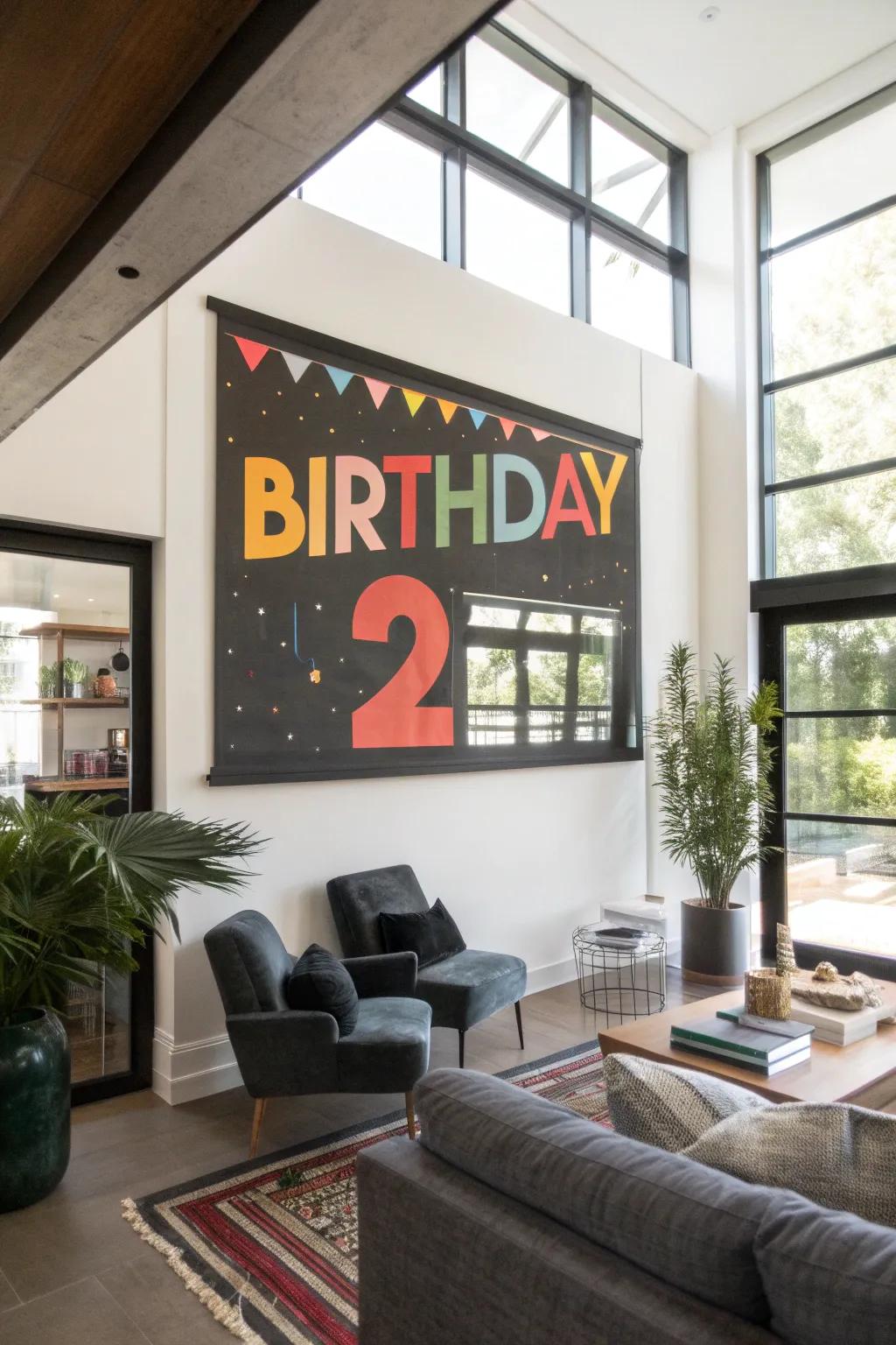 Striking typography turns a birthday poster into a captivating focal point.