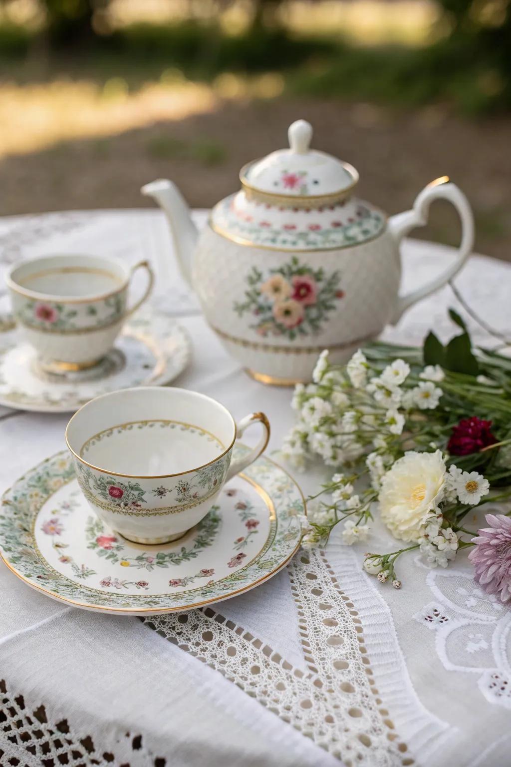 A classic tea set that perfectly complements precious afternoon moments.