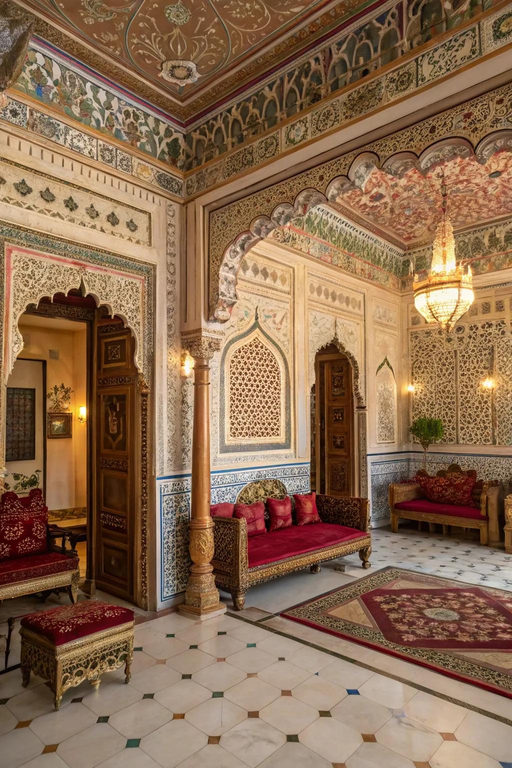 An elegant room with regal-inspired decor