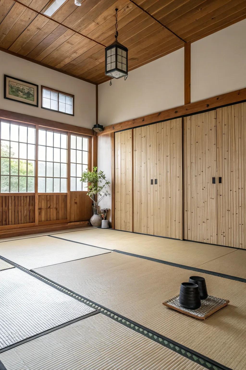 A simple design helps you concentrate in your home training space.