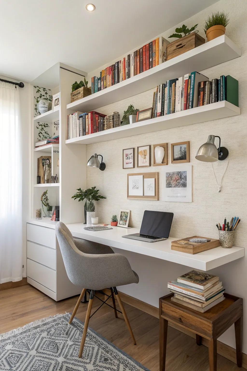 Wall racks provide additional storage while showcasing your unique aesthetic.