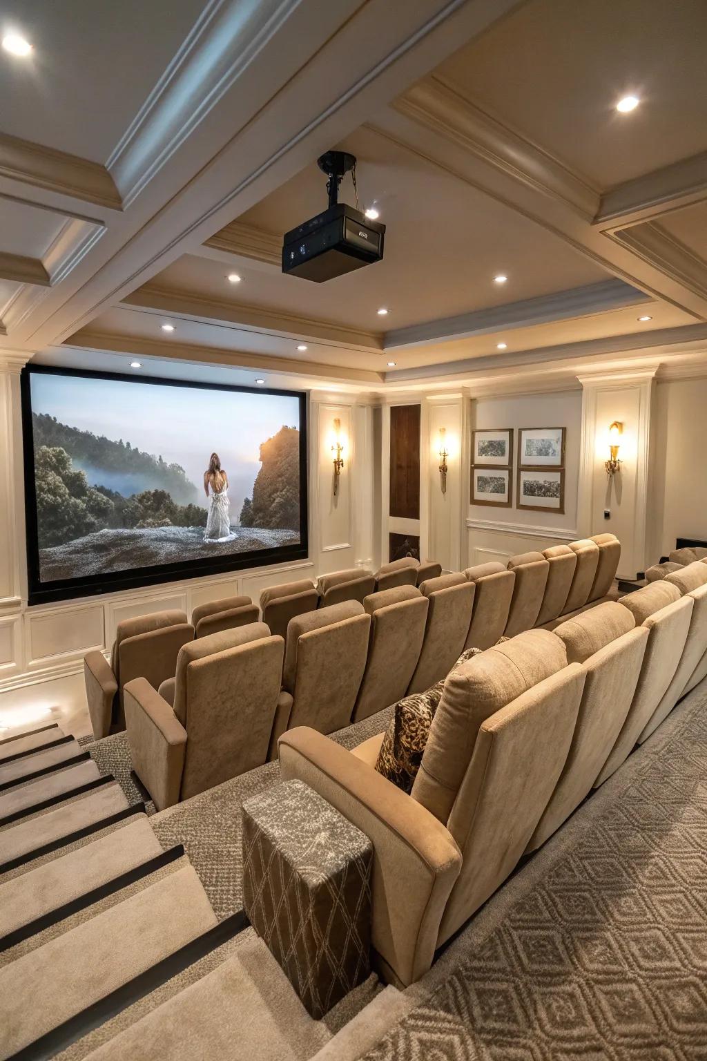 Elevated seating guarantees the best view for everyone in the room.