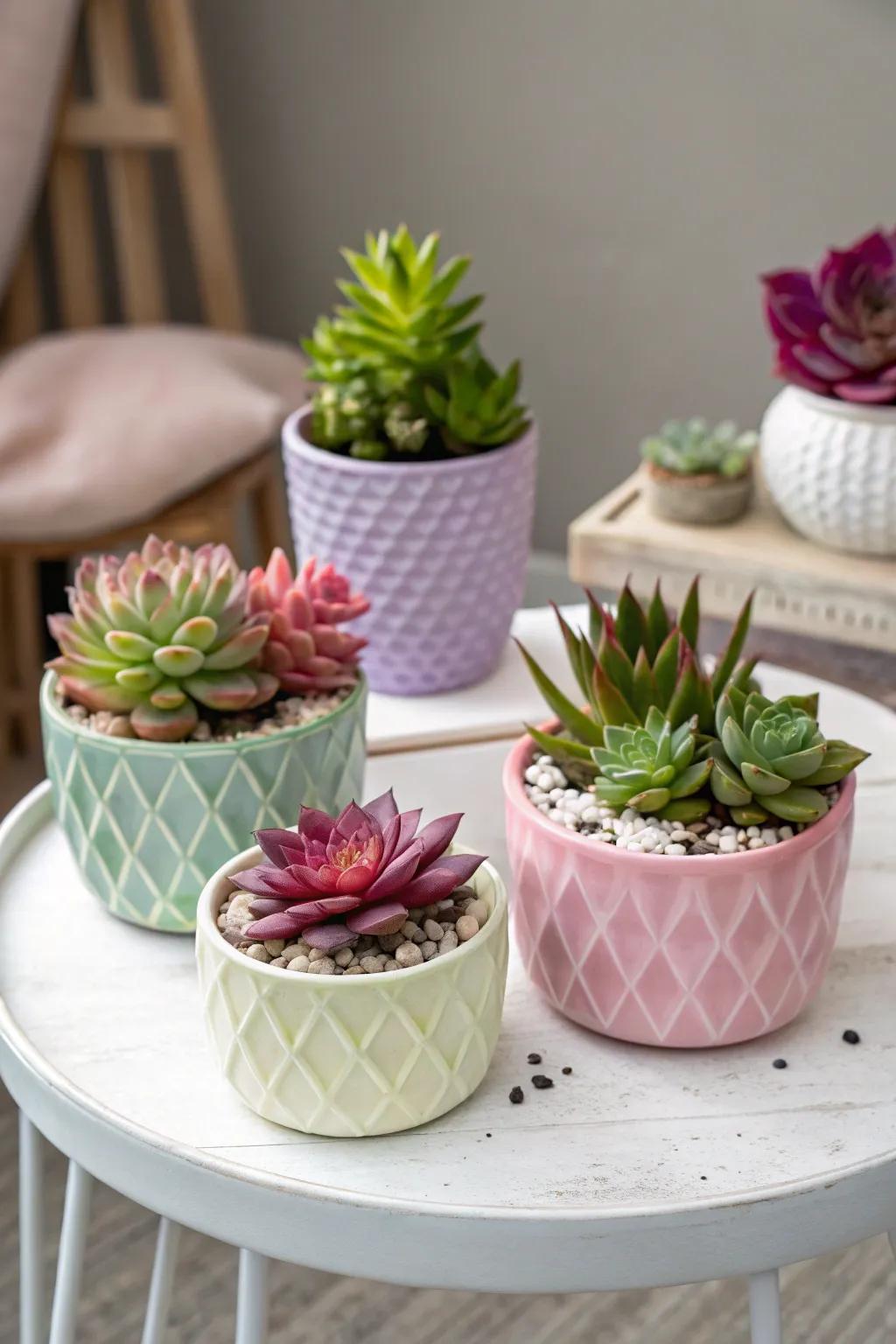 A variety of vibrant succulents, perfect for enhancing any space with their charm.