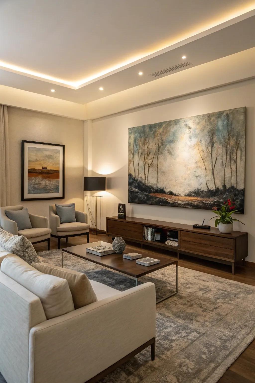 Transform blank walls into focal points with large-scale art.