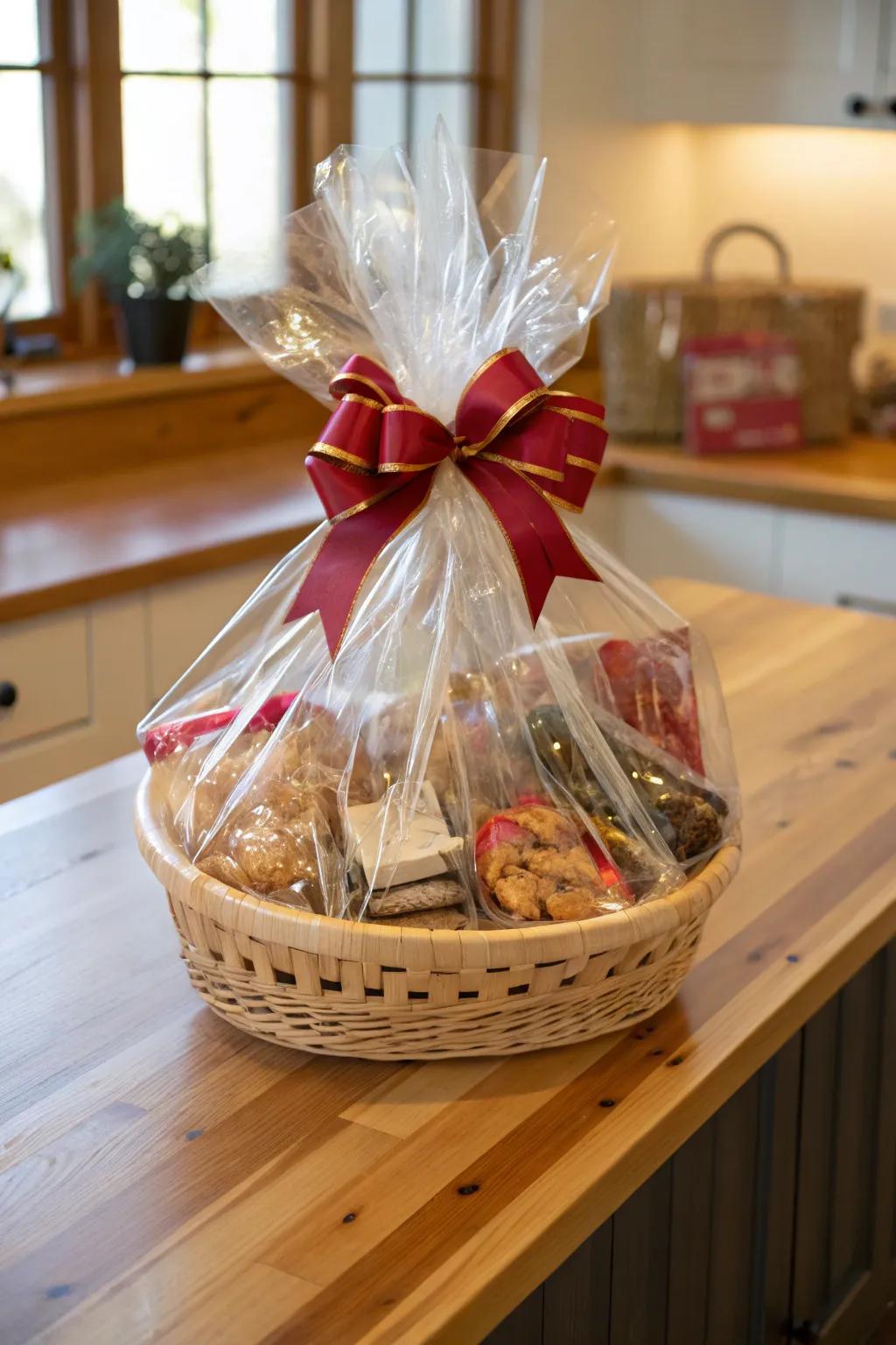 A timelessly wrapped basket that maintains everlasting elegance.
