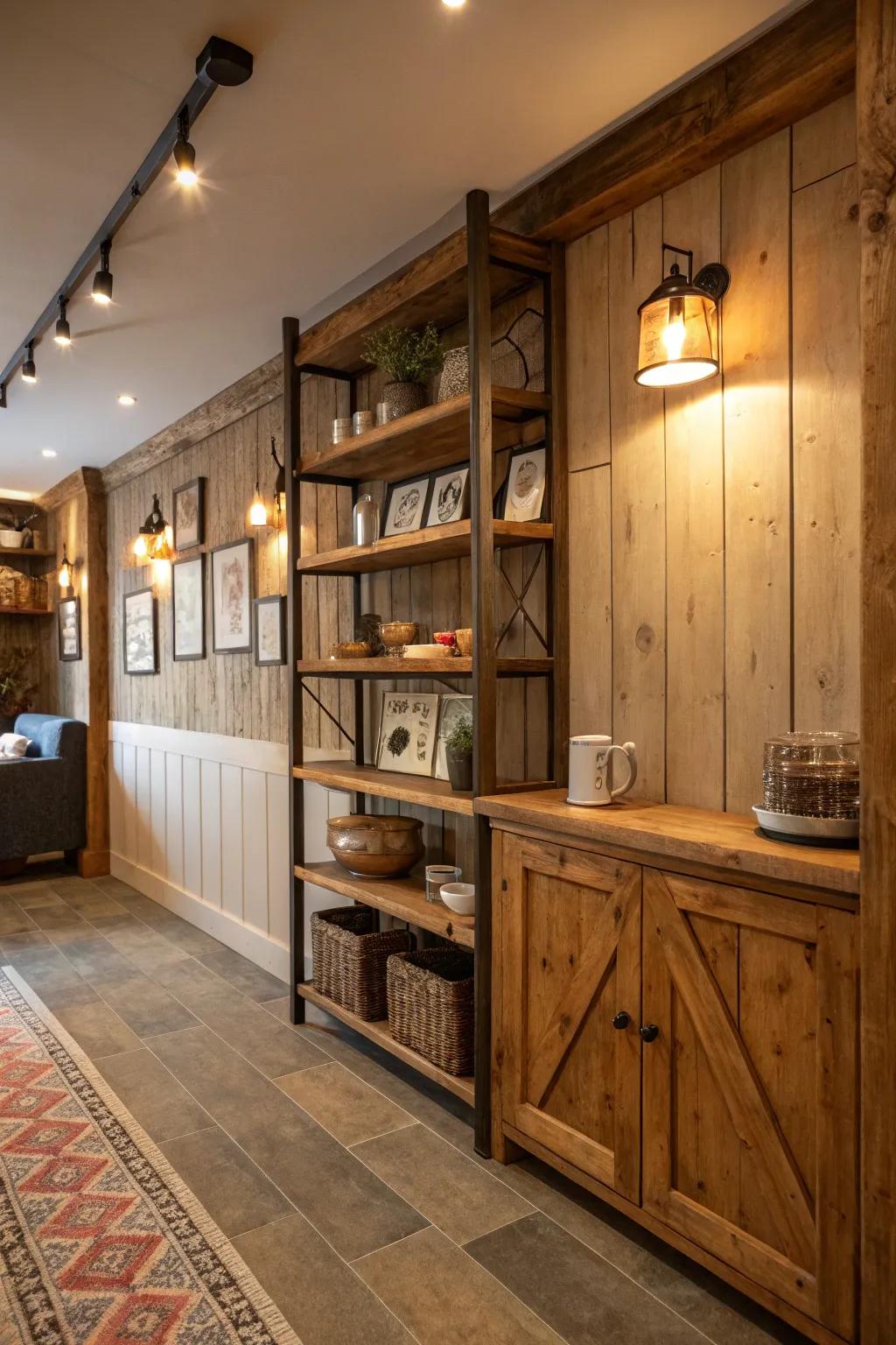 Employ upcycled timber to imbue your hunting room with a charming rustic flair.