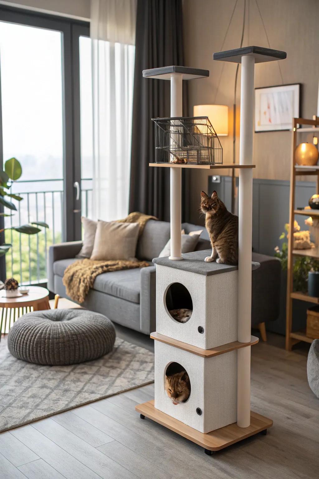 An adaptable cat abode that evolves with your pet's requirements.