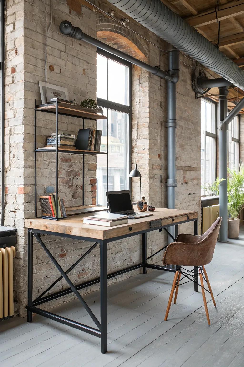 The ideal marriage of raw timber and metal for that sought-after industrial touch.