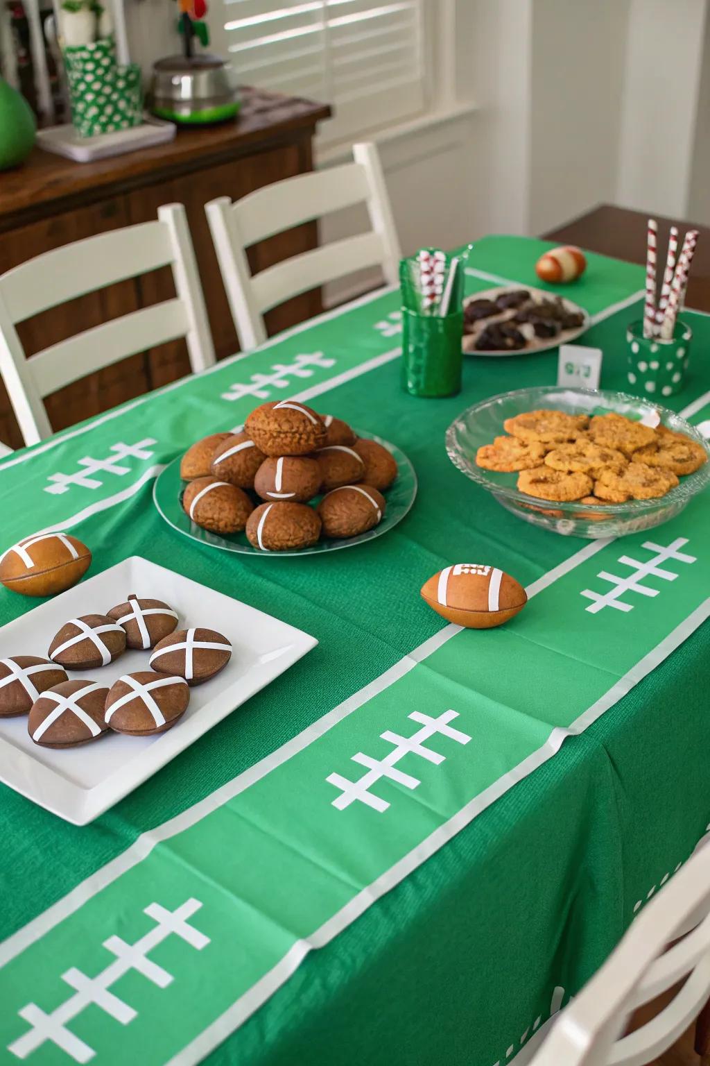 Achieve a touchdown with a gridiron-inspired tablescape!