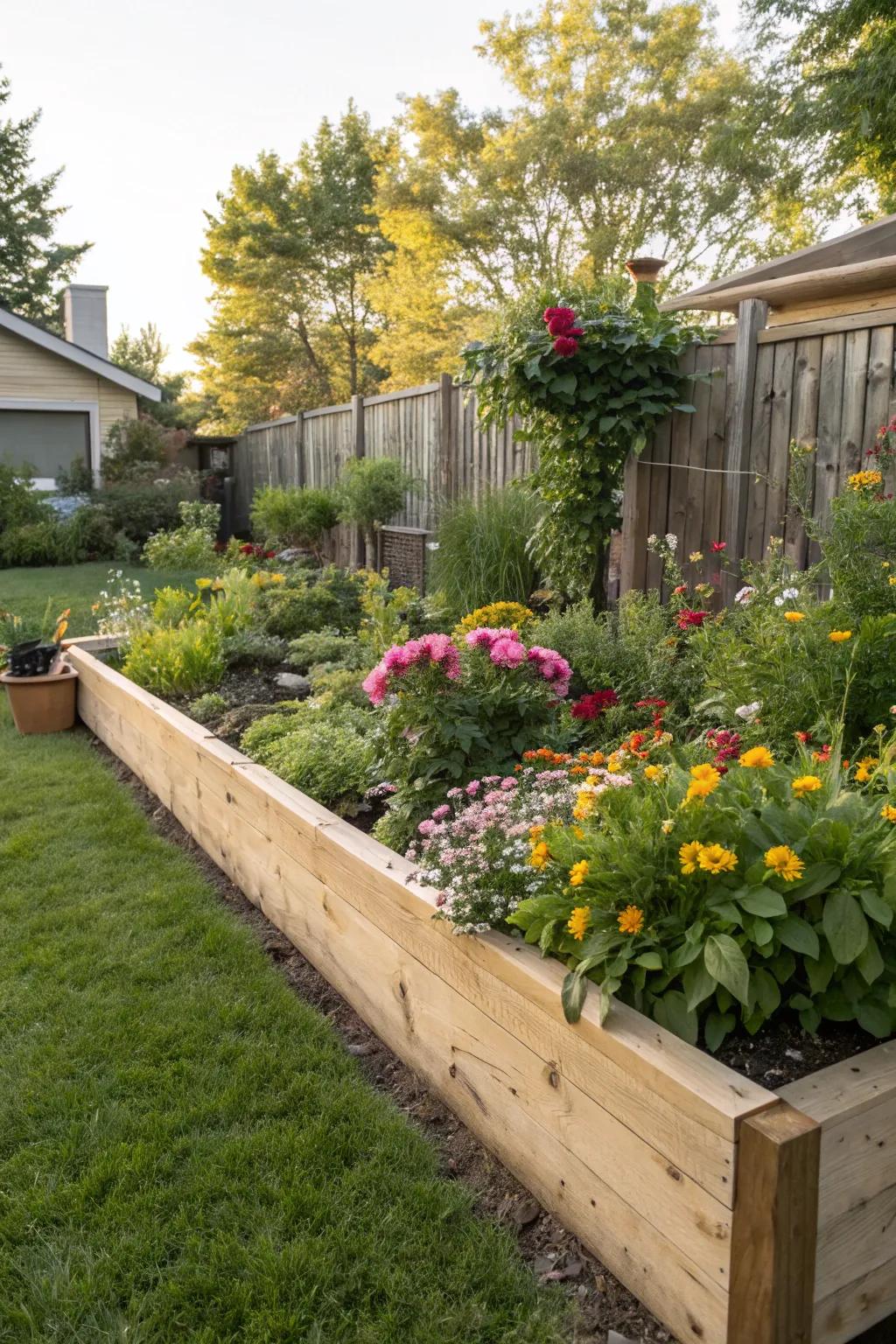 Employ timbers to design neat and effective garden borders.