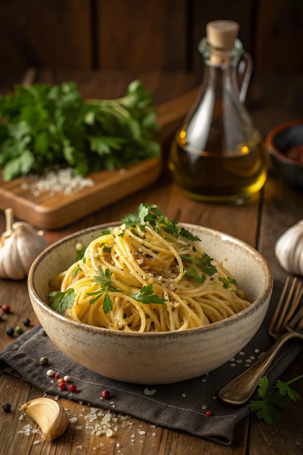 Easy yet filled with flavor, Spaghetti Aglio e Olio satisfies those late-night cravings flawlessly.