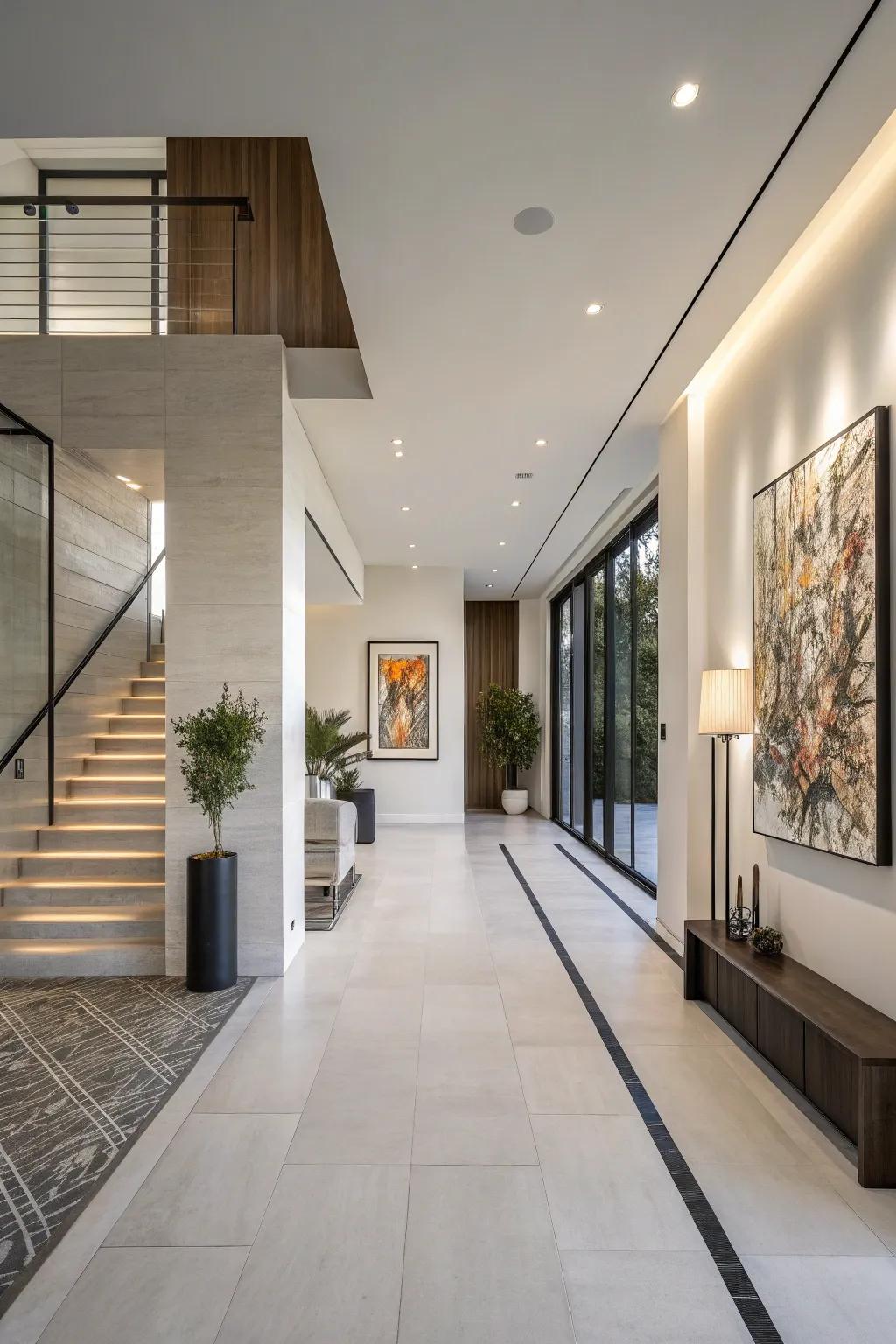 A minimalist entrance hall that embodies simplicity and sophistication