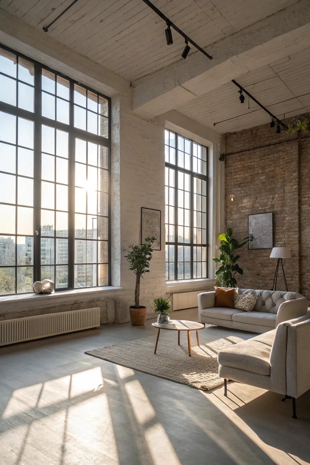 A bright loft filled with natural light.
