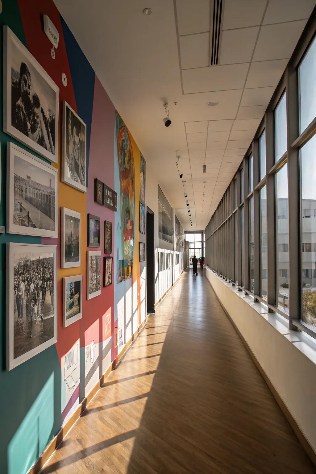 A gallery wall has the ability to turn a hallway into your own personal art space.