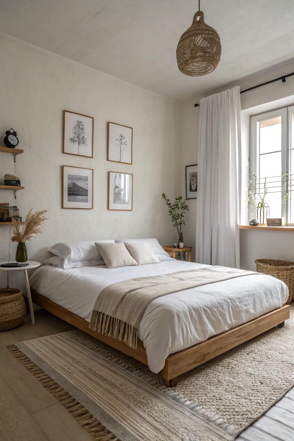 Simplicity and elegance defined by a minimalist low bed.