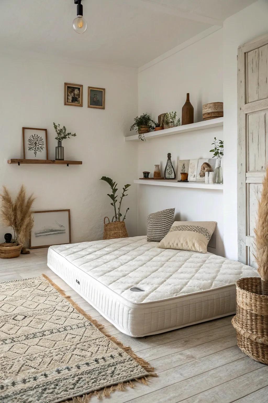 Find peace with a simple slumber pad arrangement.