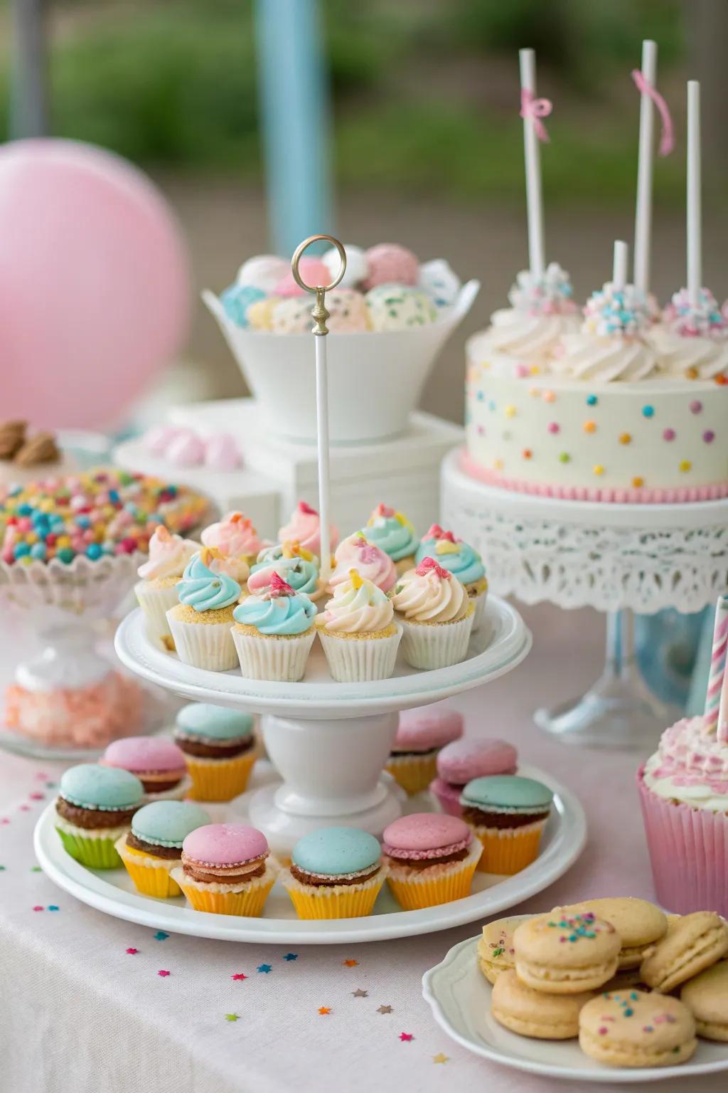 An appealing array of miniature sweets ideal for any festivity.