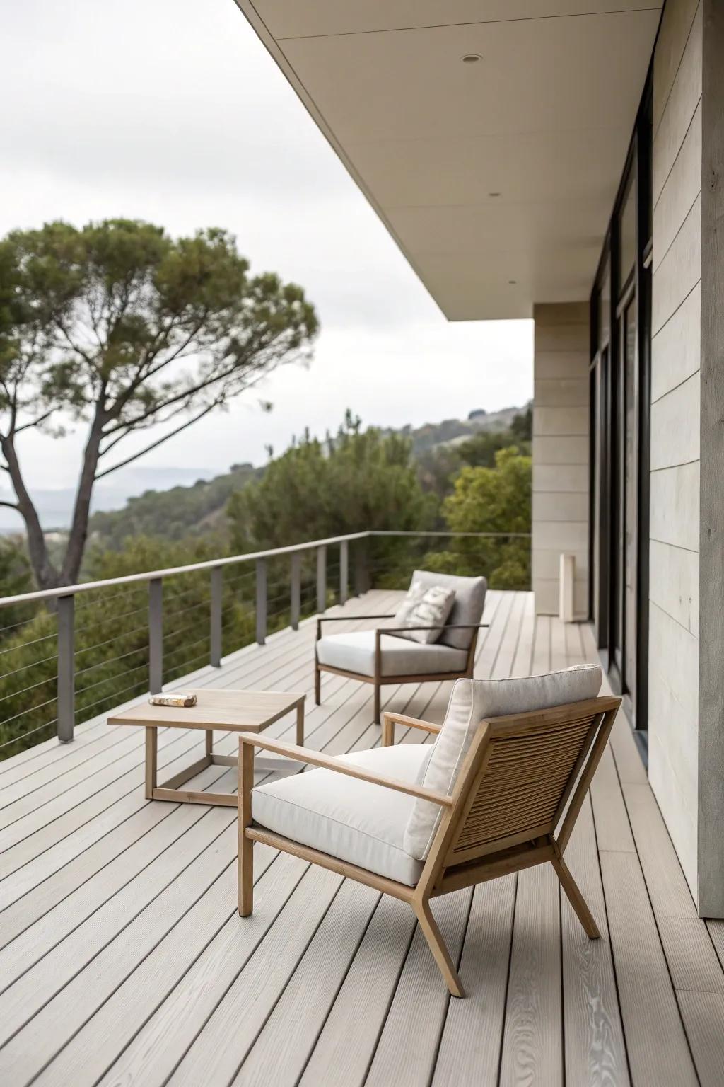 A minimalist deck design that showcases simplicity and calm.
