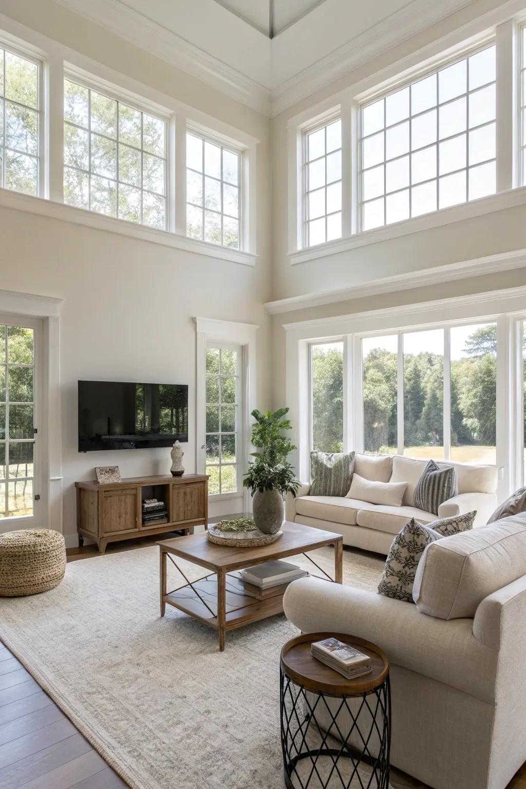 An open-concept living space that showcases the ideas of spaciousness and illumination.
