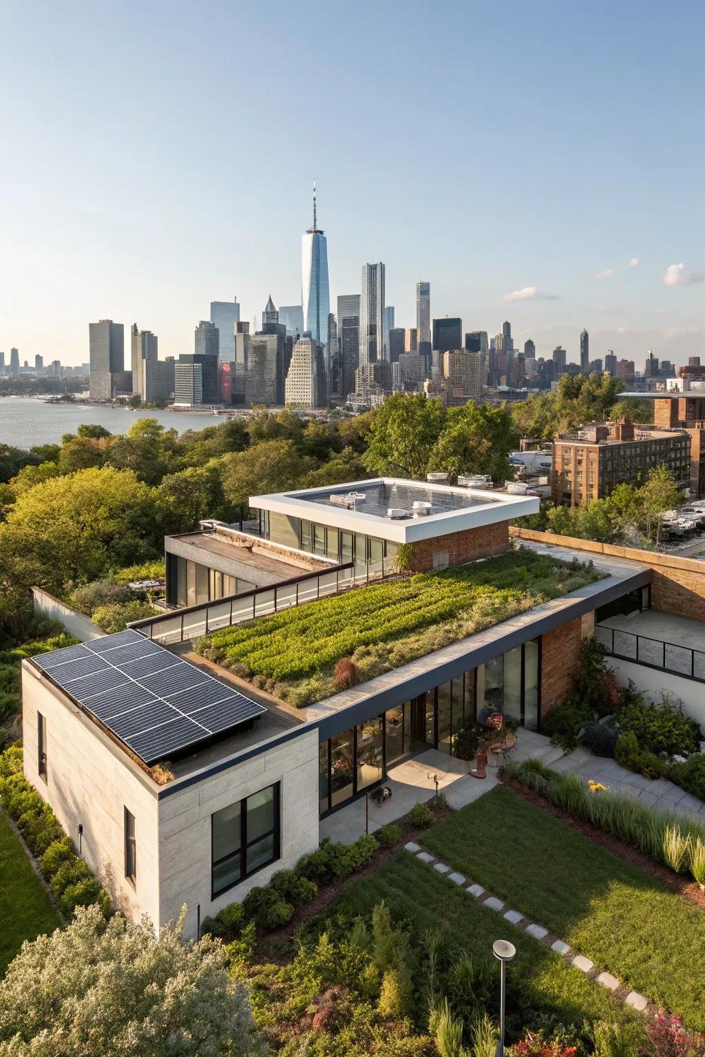 Flat roofs provide an elegant silhouette and useful outdoor space.