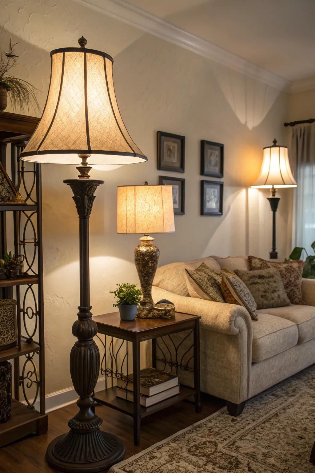 Layered lighting crafts a delightful, welcoming vibe in any area.