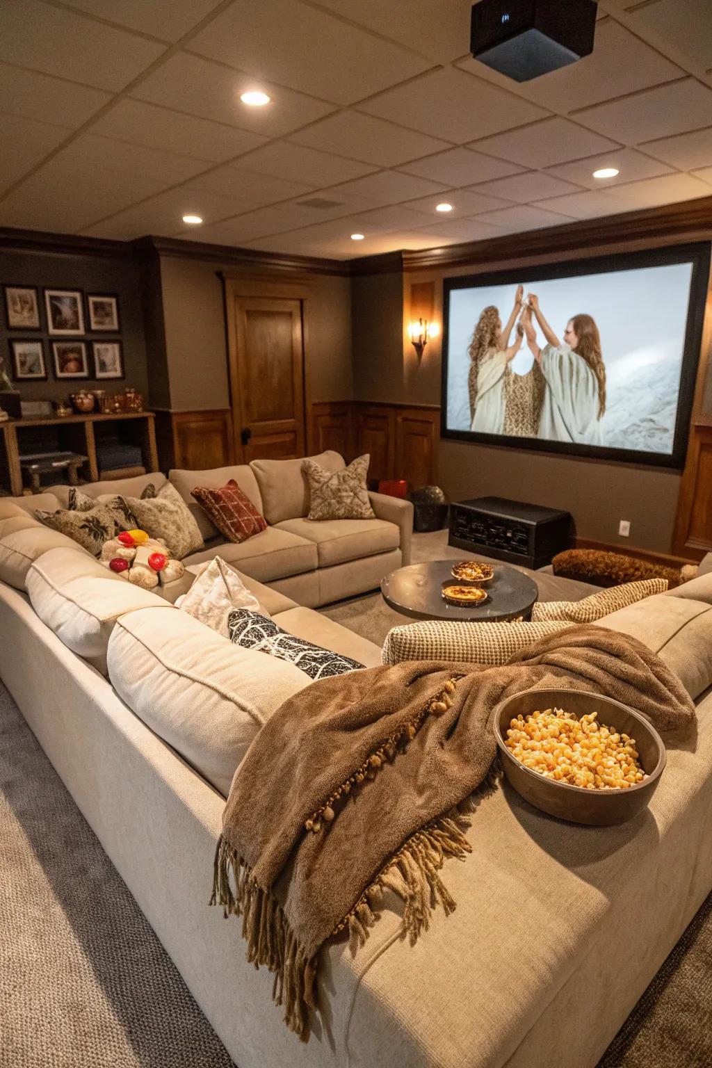 Luxurious seating is essential for an exceptional home cinema atmosphere.